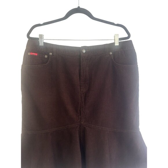 Ralph Lauren Chaps Women's Size 16 Brown Corduroy Mermaid Casual Western Skirt - Picture 5 of 10